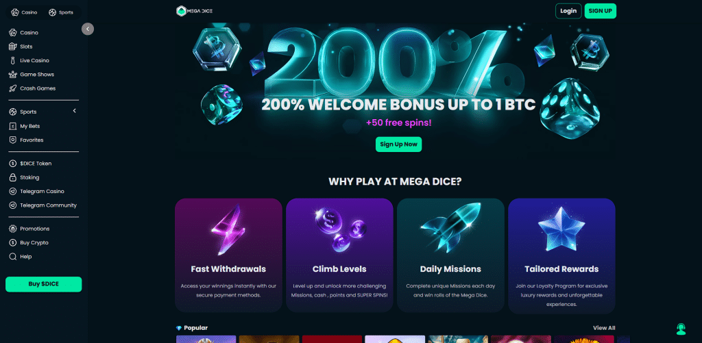 Mega Dice - South Dakota Online Casinos